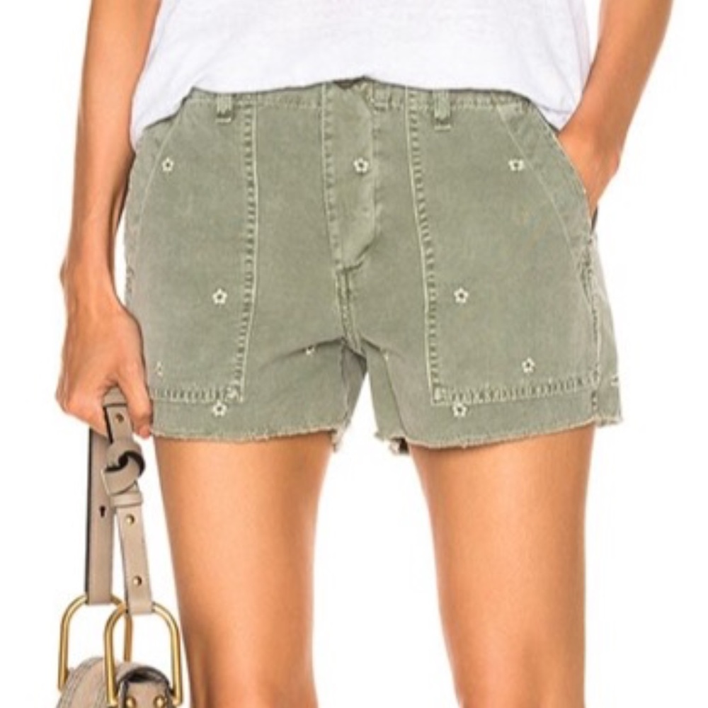 AMO Army Surplus Floral Fray Shorts